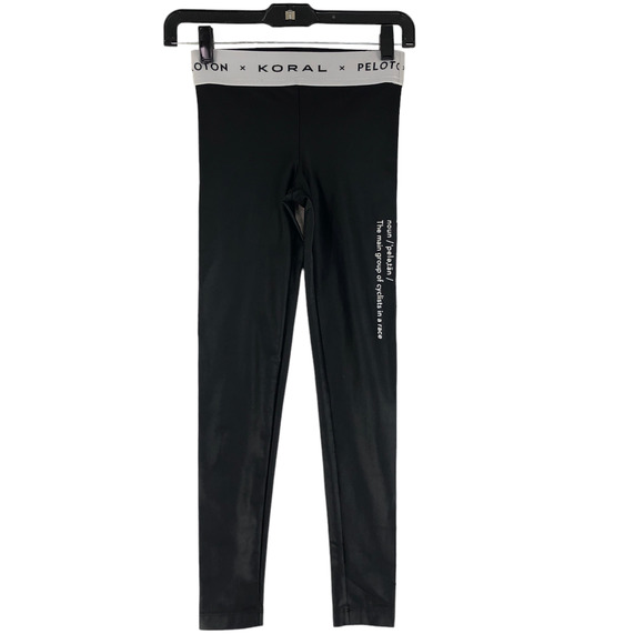 Peloton x Koral Womens Size S Aden Infinity Legging Spellout Logo Contrast Waist - Picture 1 of 10